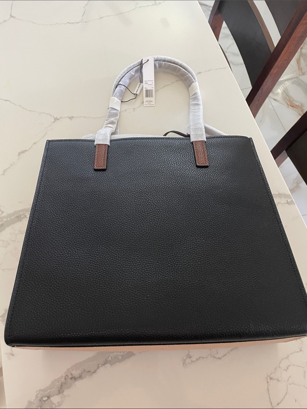 Marc Jacobs Black, Brown & Cream Colorblock Grind Leather Tote - Picture 10 of 10